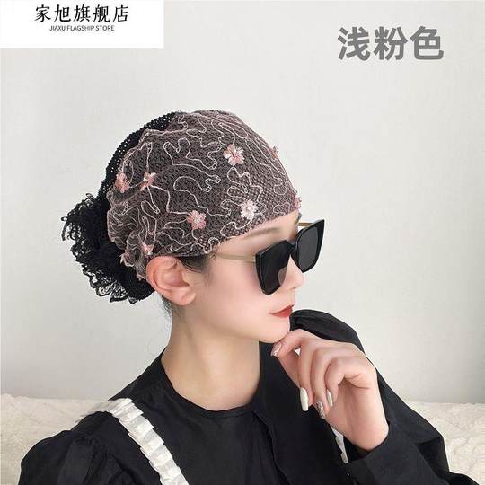 Sunscreen turban for women, women's phoenix tail flower hat, fashionable and elegant, white hair, young, breathable and convenient to carry