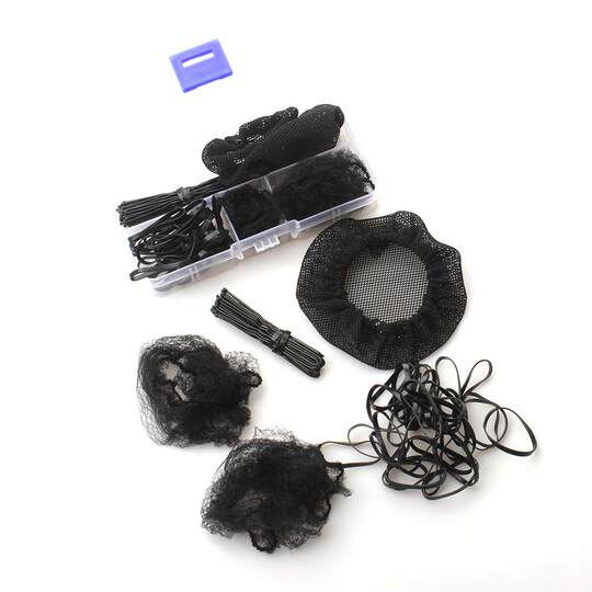 Black invisible hair net, flight attendant and stewardess professional net bag, children's ball hair net, dance student's special coiled hair, ancient style