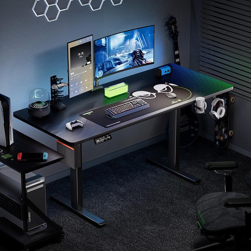 Adjustable Height Gaming Desk for Home Use, Electric Lifting Desk, Standing Desk, Desktop Streaming Desk, Mobile Desk for Bedroom Adjustable Height Gaming Desk for Home Use, Electric Lifting Desk, Standing Desk, Desktop Streaming Desk, Mobile Desk for Bedroom