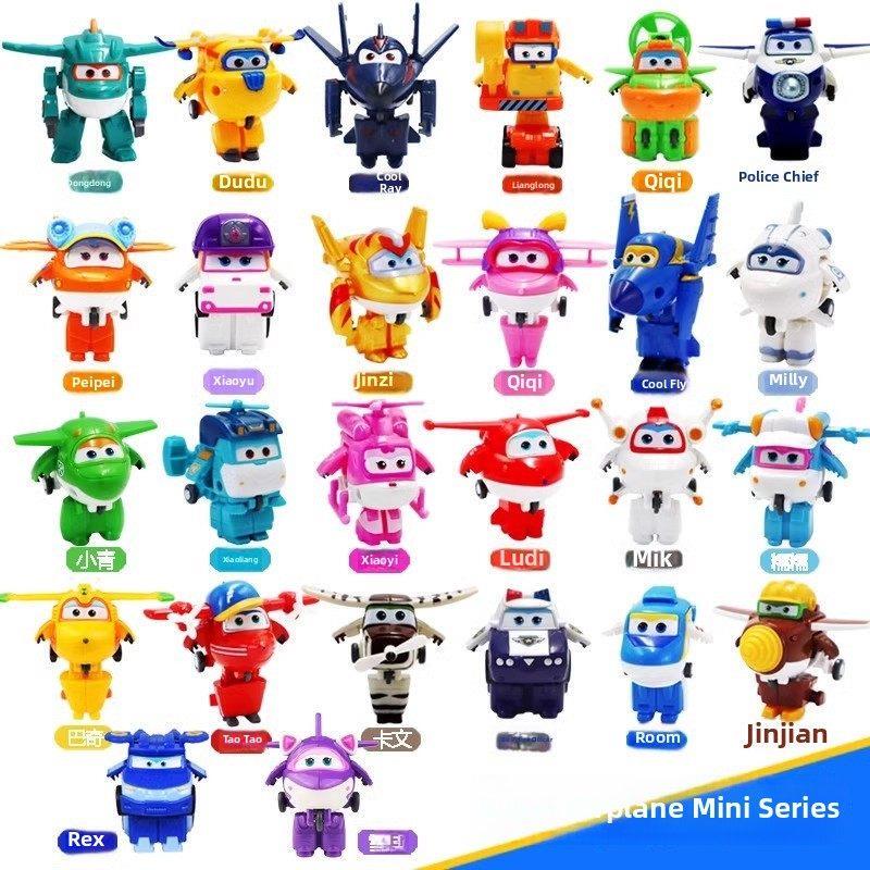 Super Wings Mini Transforming Robot Dinosaur Pterosaur Electric Power Jett Hangar Children's Toy New Character