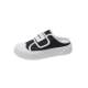 2026 Summer Thick-Soled White Sneakers Korean-Style Color-Blocking Casual Canvas Slip-On Shoes with Velcro Fastening
