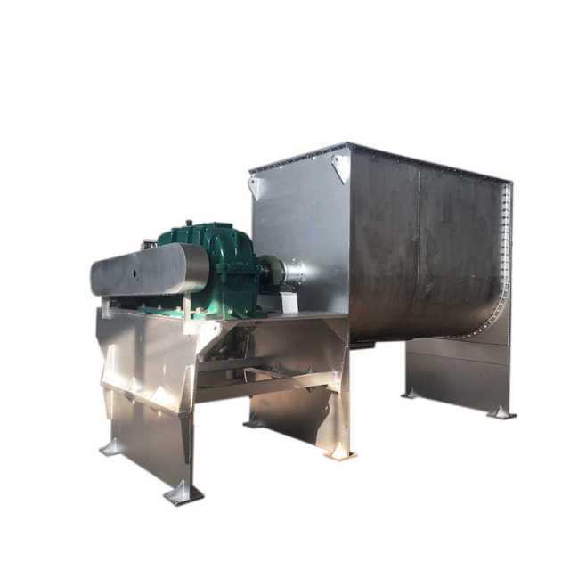 Source factory mixer stone paint dry powder granular mortar horizontal mixer stainless steel double screw belt mixer