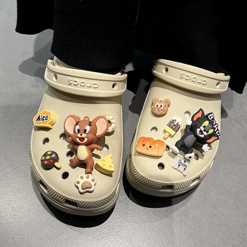 Cartoon Cute Cat and Mouse Clog Shoe Accessories for Boys, Shoe Charms Compatible with Crocs, Shoe Decoration