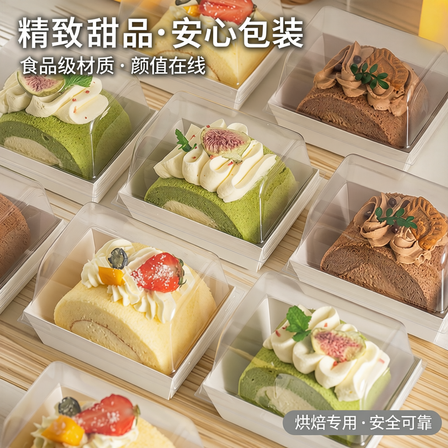 网红棉被卷甜品防雾包装盒慕斯蛋糕甜品打包盒瑞士卷切块蛋糕盒子