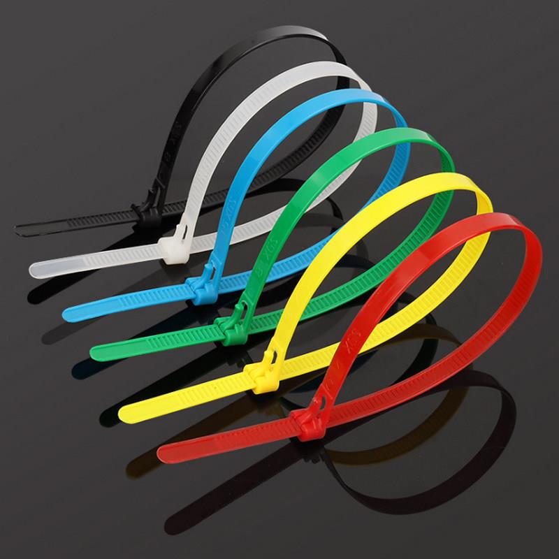 Small Plastic Cable Ties with Fixed Buckles, Nylon Zip Ties, Releasable, Retractable, Detachable, Strong, Colorful Binding Straps