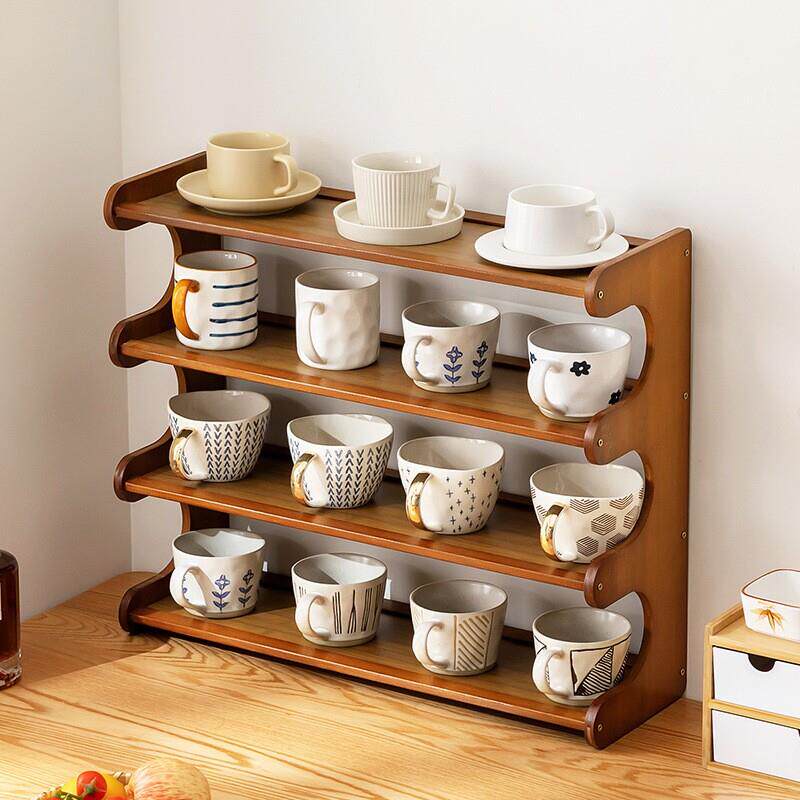 Water cup holder, mug, glass cup, paper cup, coffee, red wine cup storage shelf, high-end light luxury organizing rack, anti-