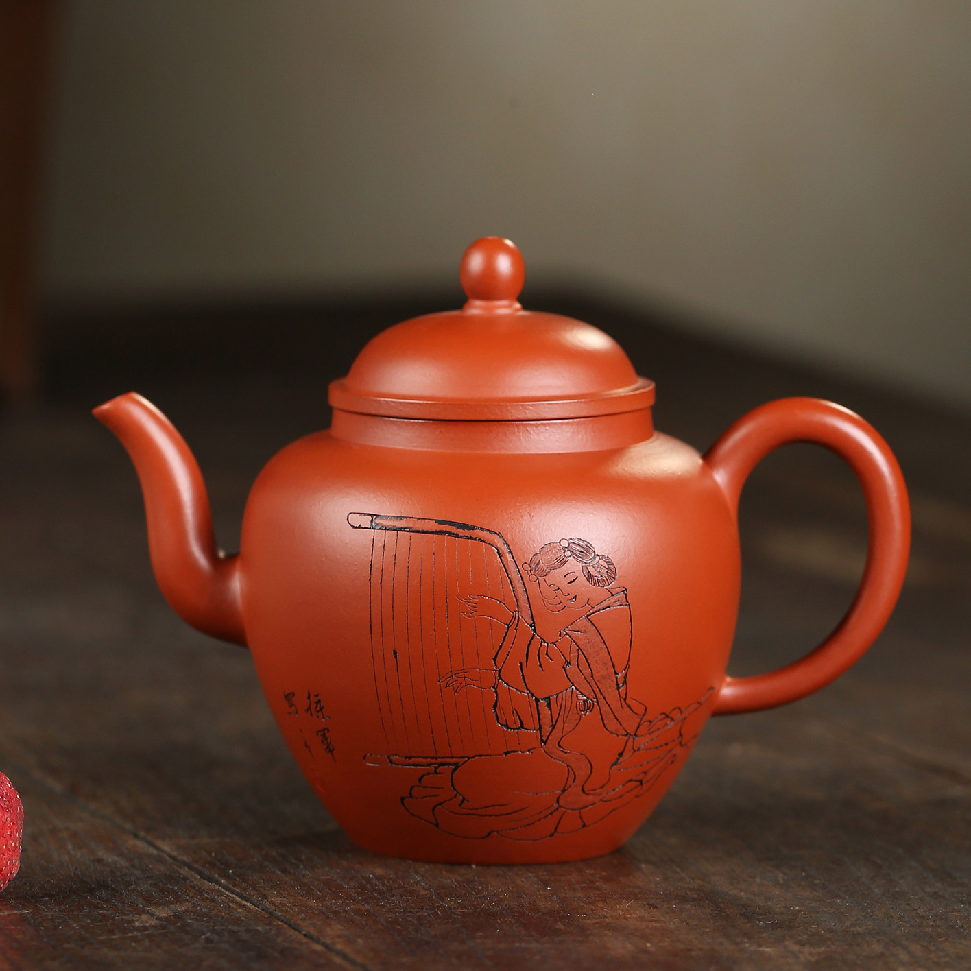 Big promotion special offer Guogong Mr. Zhao handmade playing the piano high-quality big red robe 220cc Yixing famous purple sand pot