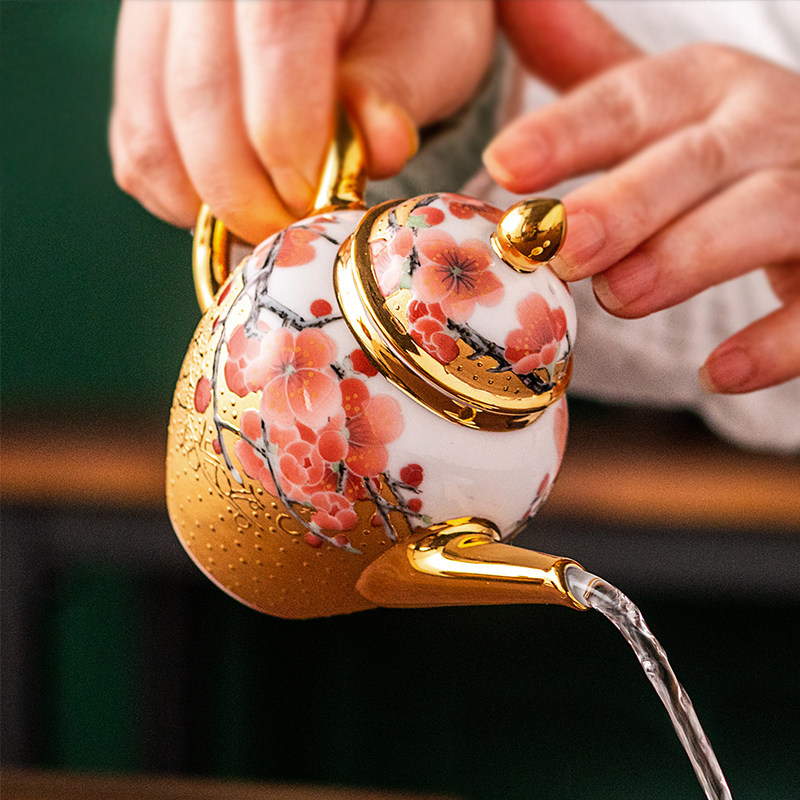 1 Yuan up for real gold Handmade Lime Teapot Province Master Xiao Jianhui Hand-painted Single Pot Tea Set High Temperature Resistant Bubble Teapot-Taobao