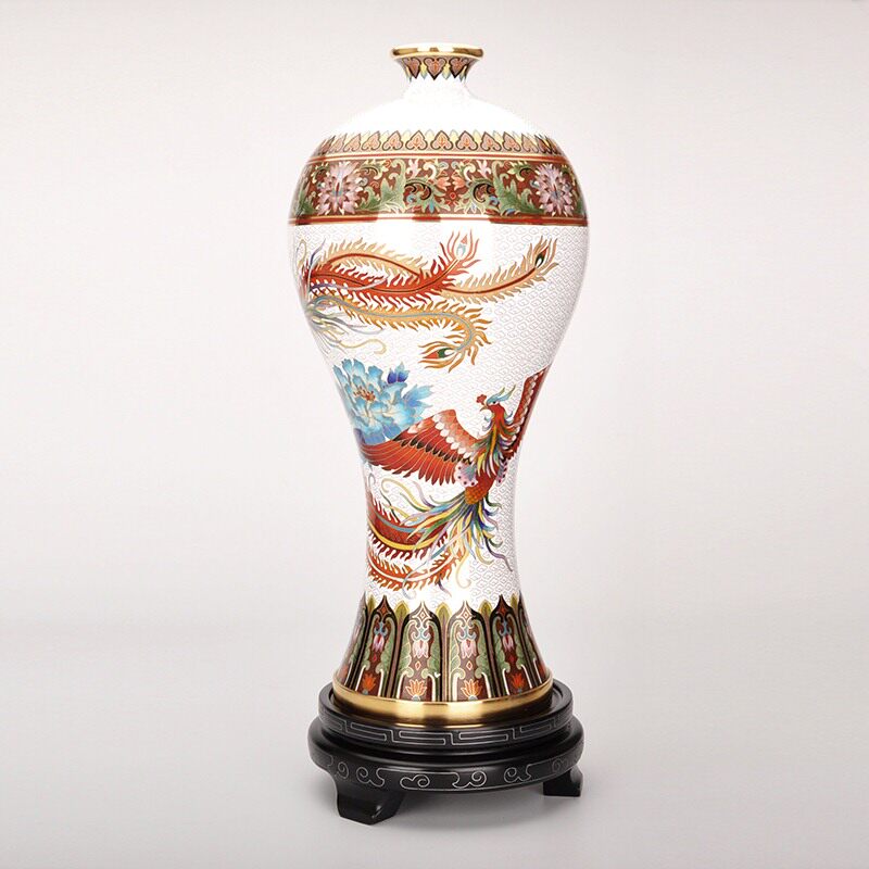 Jing Tai Blue Joyphoenix Bottle Beijing Jingtai Blue Copper Tire Handmade pinch enamel Beijing Non-relic