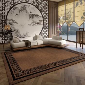 New chinese style carpet living room 2024 new style bedroom room bedside carpet floor mats home cuttable non-slip mats