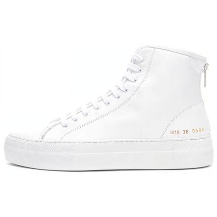COMMON PROJECTS High Tournament 皮革高帮时尚板鞋 女款 白色
