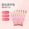 Manicure Pen Special Pen Set Wholesale Mink Hair Acrylic Rod Round Head Flat Head Painted Flower Pen Pull Line Tracing Pen