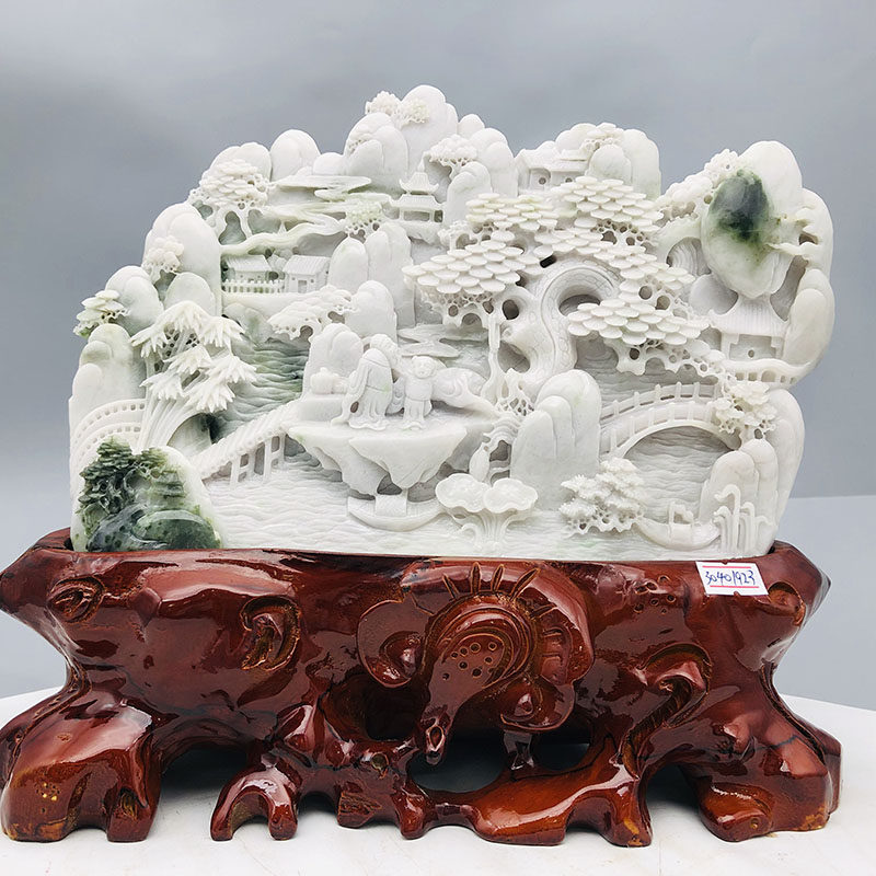 Source good stock < Leisure life > Four major jade boutique unique mountain jade big swing piece 12 4 catty c06