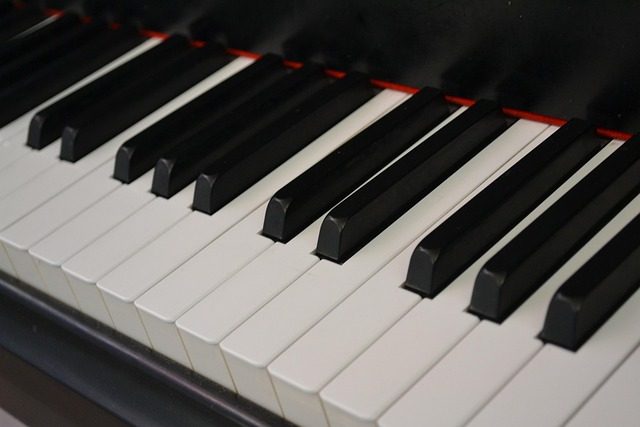 a scale on piano
