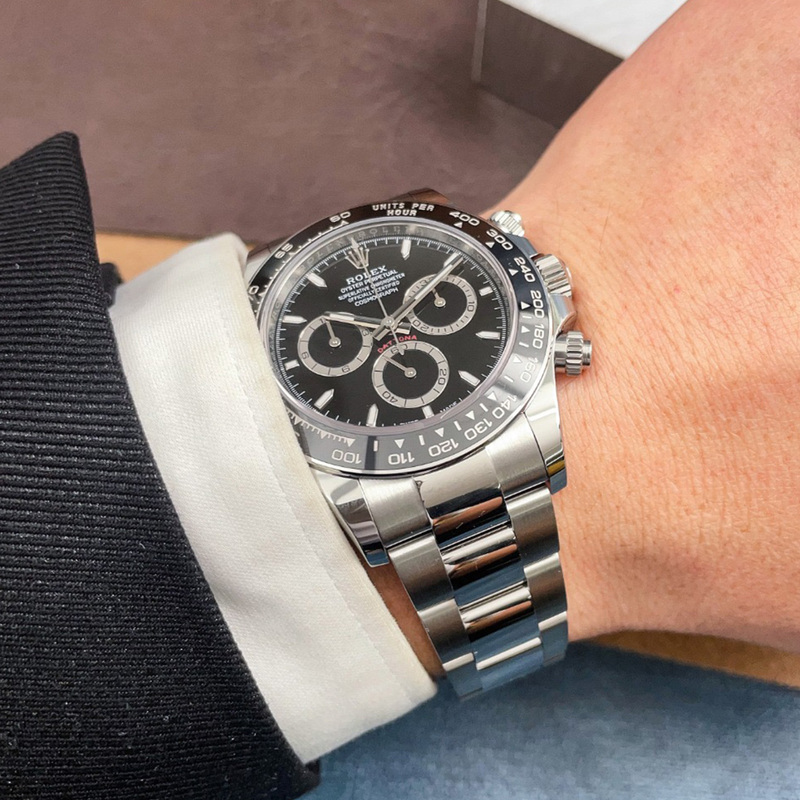 Rolex's New Black Steel Panda Daytona 126500 Automatic Mechanical Watch for Men, Genuine, 99% New, Never Used