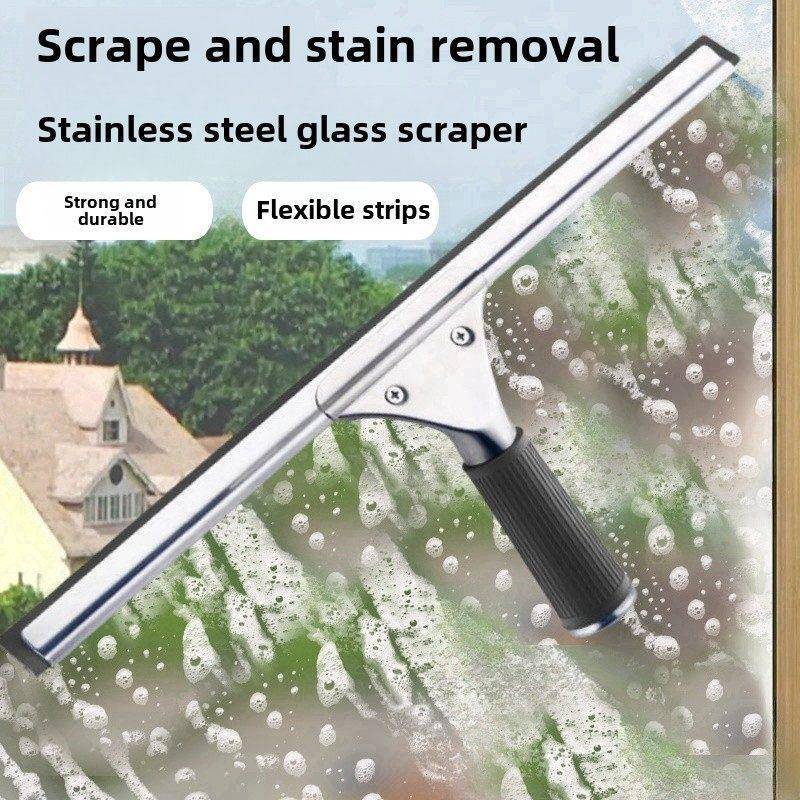 Stainless Steel Glass Scraper with Telescopic Rod for Cleaning Floors, Windows, Glass, Hotel Ktv Table Tops, and Cleaning Tool