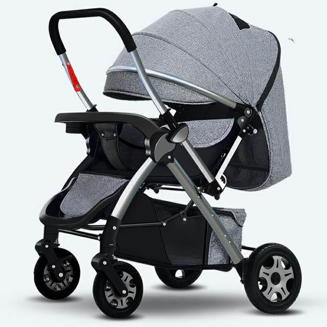 Lightweight Stroller That Can Sit and Lie Down, Multifunctional Children's Two-Way Baby Stroller, One-Button Foldable Baby Stroller