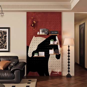 Creative modern hole board storage rack solid wood custom-made pattern shape wall decoration storage rack