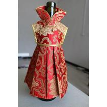 New Chinese classical female wine bottle package to old princess skirt weaving silk satin