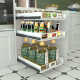 New kitchen cabinet side-mounted slide rail drawer storage box layered storage basket PP plastic plus stainless steel