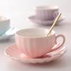 Mug with a High-End, Light Luxury Feel, Ceramic Coffee Cup and Saucer Set, Exquisite Afternoon Tea Set, Floral Tea Cup, Latte Cup and Saucer