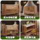 Baby Crib Cover, Solid Wood, Unpainted, Foldable Cradle Bed, Movable Multifunctional Bb Bed, Convertible to Large Bed