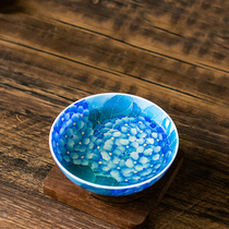 Heavy industry inside and outside painted Puer tea cup 80s national treasure Yuan Shufan tea cup master cup tea set