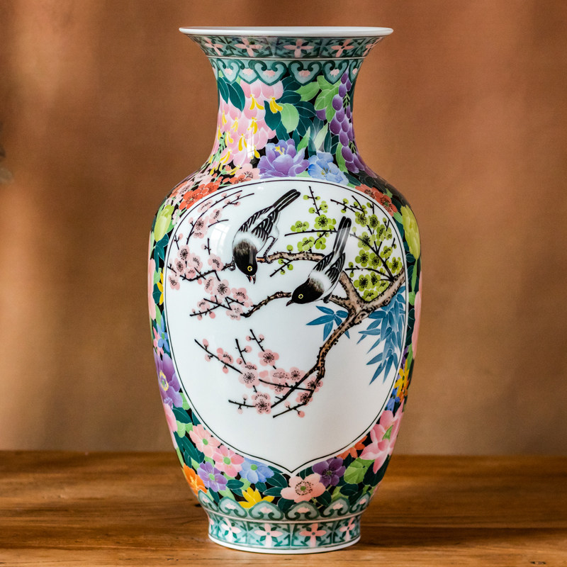 Collection gift - giving department Provincial craft art master Yuan Yi Yi - fan hand - drawn senior decoration bottle - beat flash