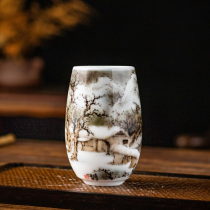 Liu Peizhus high-end collection teacup a direct descendant of Qi Baishi a national first-class arts and crafts artist from Tongjing Heavy Industry