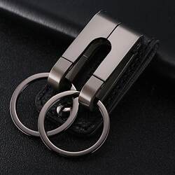 German Craftsmanship Belt Keychain Classic Men's Anti-Loss High-End Exquisite Premium Feel Bag Hanging Double Loop Car Keychain