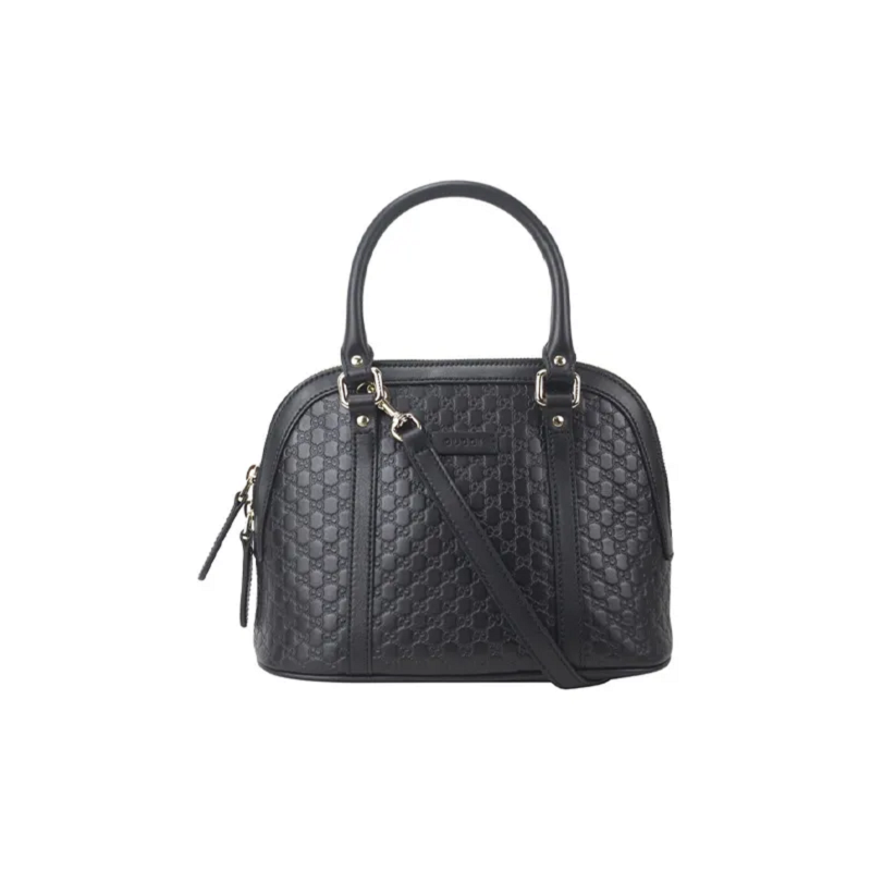 9.9/9.5新 Gucci/古驰牛皮黑色女款小号贝壳包手提包