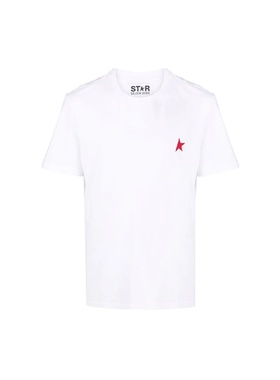 Golden Goose SS22 红色星星圆领短袖T恤 男款 白色