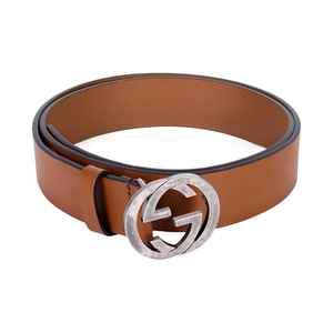 GUCCI古驰 时尚经典潮流平滑扣 皮带 男款 棕色 宽3.5cm