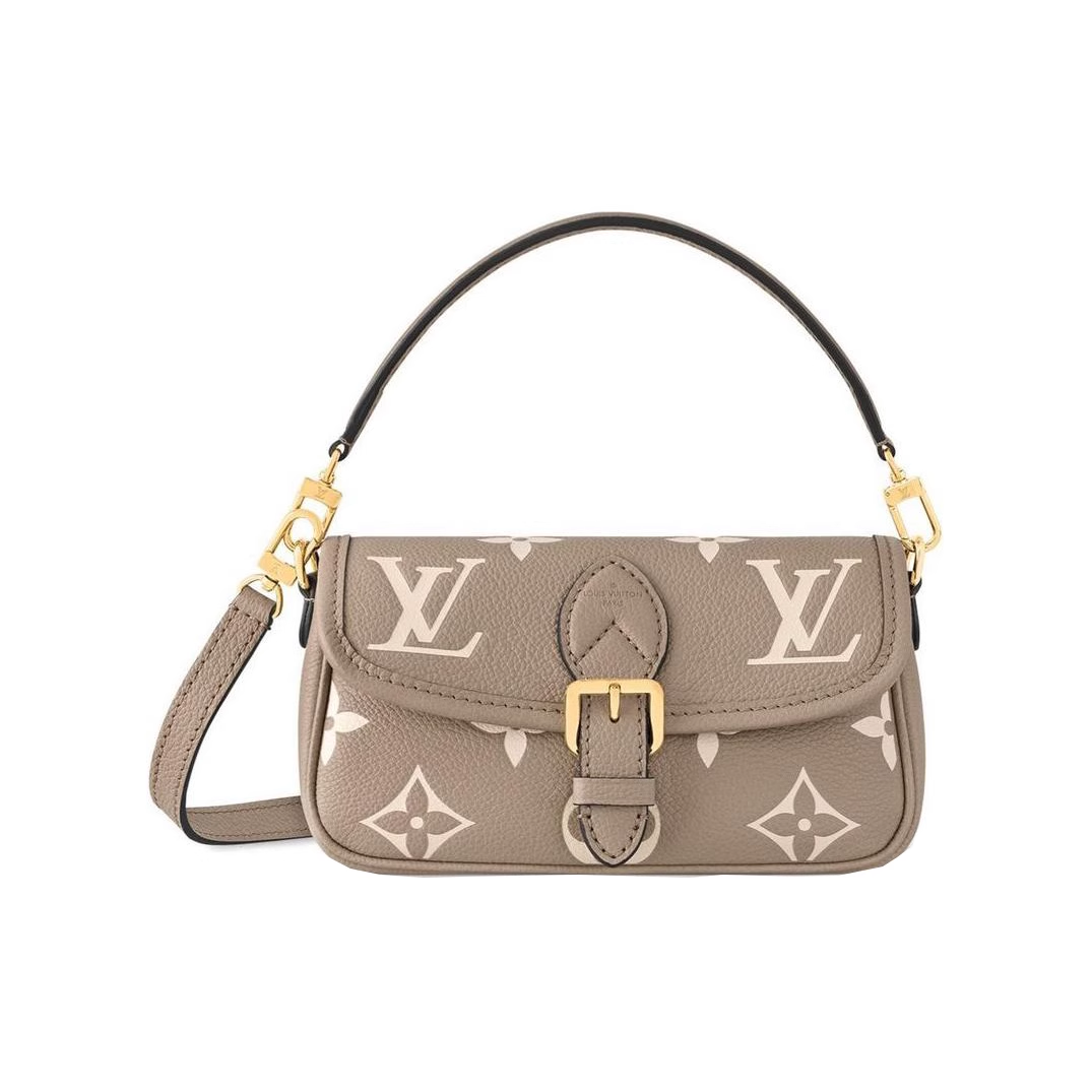 未使用Louis Vuitton/路易威登皮革灰色女款小号可拆卸肩带单肩包