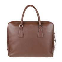 9 5 New] PRADA Mens Cowhide Cross Pattern Bag Mens Bag Handbag Briefcase Document Bag