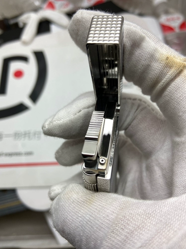 Медная серебряная импортная зажигалка с боковым колесиком, Франция