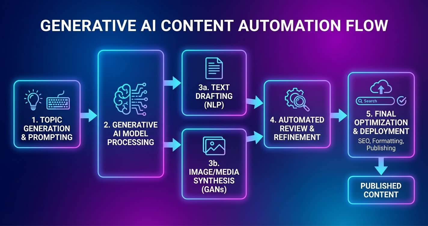 Generative AI process automatically creates content