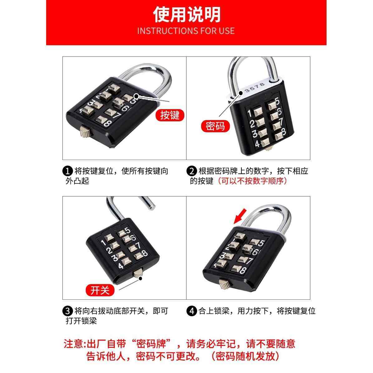 Fingerprint Padlock Smart Lock Outdoor Waterproof Small Electronic Lock Home Door Password Lock Cabinet Dormitory Student