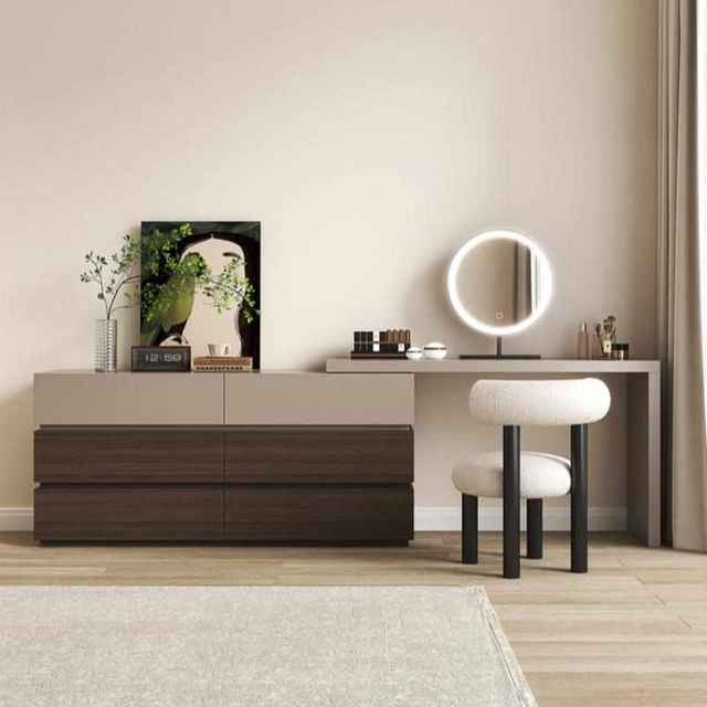 Light luxury solid wood makeup table dressing table chest cabinet integrated internet celebrity bedroom simple modern small apartment bedside storage cabinet