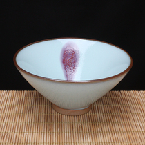 Juin Porcelaine Artisanale Bamboo Hat Cup Maîtrise en main Signe du maître national Wang Jianwei signe dorigine Kiln Ore Glaze