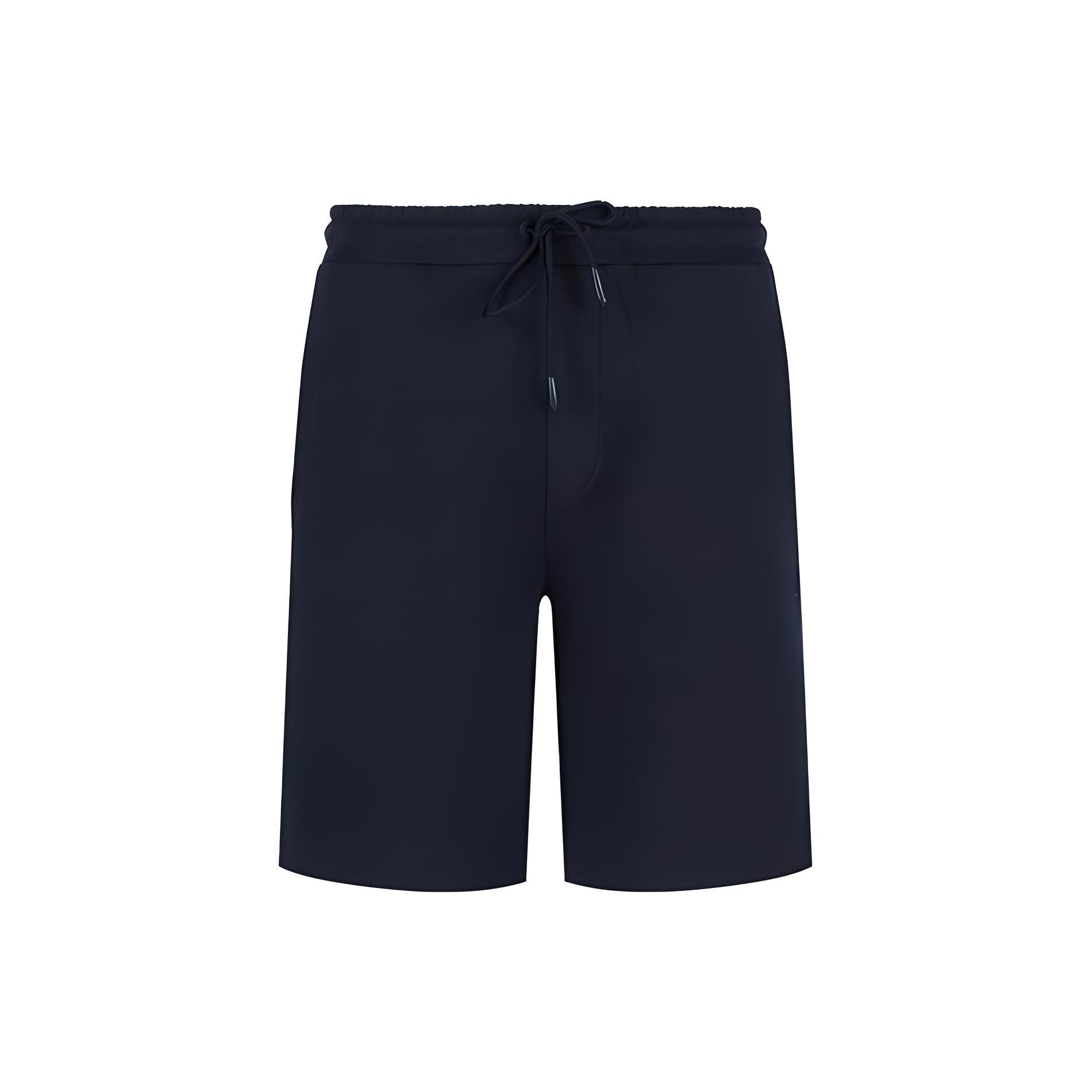 HUGO BOSS SS23 字母Logo印花抽绳系带短裤 男款 深蓝色