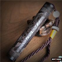 Huozhezi Blowing Sandalwood Rechargeable Lighter Windproof Creative USB Electronic Cigarette Lighter Mens Smoking Set Retro Personality