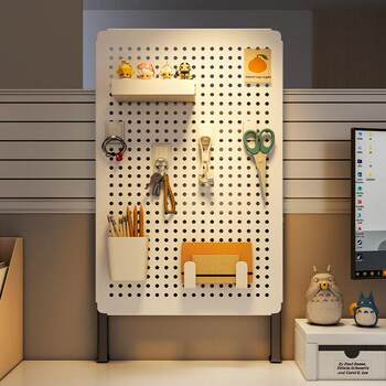 Desktop vertical hole board table storage rack office computer desk desk storage and organization office work station