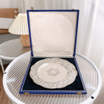 Antiques] Birmingham UK medieval sterling silver embossed tray dessert plate C23060580