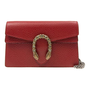 9.9新Gucci 迷你单肩斜挎包 古驰Dionysus皮革红色女款