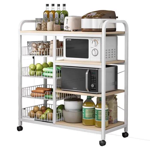 Living room storage rack, multi-layer storage shelf, snack shelf, balcony floor-standing kitchen, multi-functional wall sundry cabinet, bed sheet and trolley