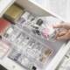 Drawer storage box built-in partition artifact with lid transparent partition box desktop miscellaneous items sorting small items