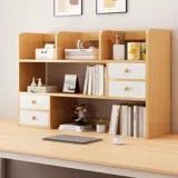 Настольный стеллаж для хранения, настольная книжная полка, настольный шкаф для хранения, небольшая многослойная полка, простая многослойная стойка для настольного хранения