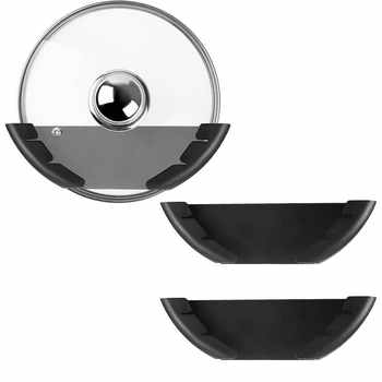 Simple pot lid rack wall-mounted household use, no punching, kitchen storage rack, adjustable shrink pot lid rack