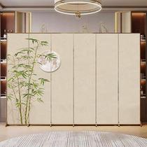 Office modern simple folding mobile home blocking solid wood folding screen new Chinese tea room screen partition living room